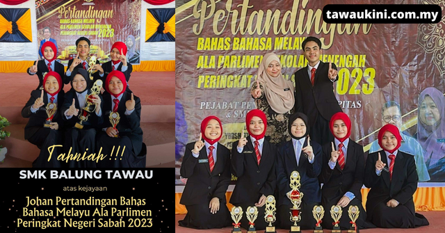 SMK Balung Johan Bahas Bahasa Melayu Ala Parlimen Peringkat Negeri Sabah 2023