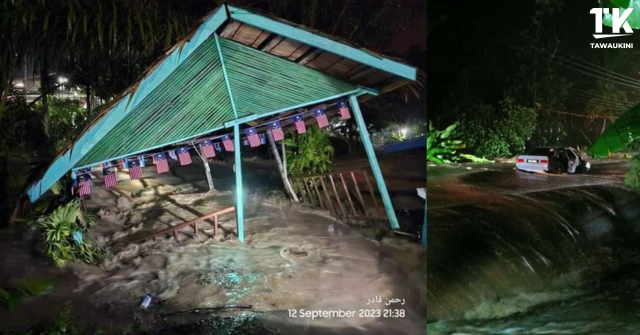 Banjir di beberapa kawasan Kampung Tawau