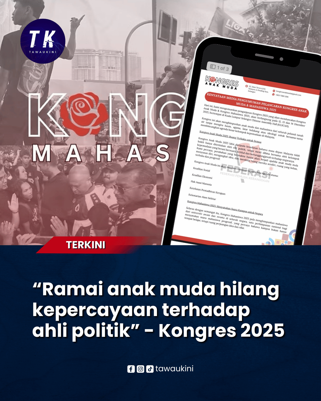 “Ramai anak muda hilang kepercayaan terhadap ahli politik” – Kongres 2025