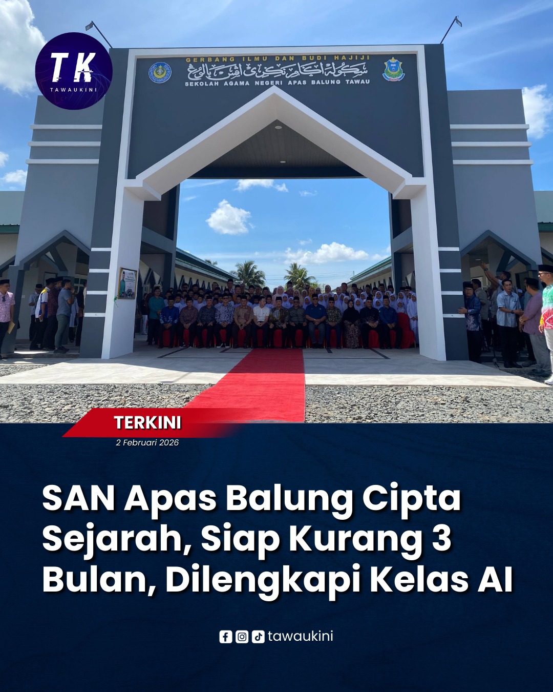 Sekolah Agama Negeri Apas Balung Dilengkapi Teknologi AI