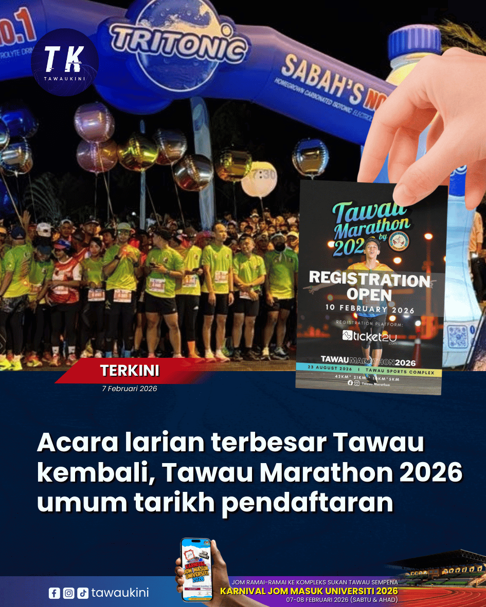 Tawau Marathon 2026 umum tarikh pendaftaran