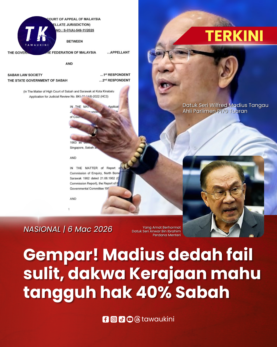 Gempar! Madius dedah fail sulit, dakwa Kerajaan mahu tangguh hak 40% Sabah