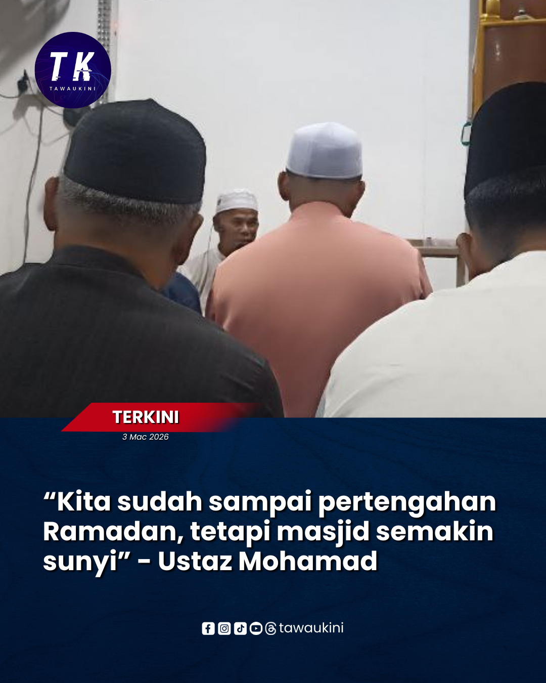 KOLUM I Dua Kadar Zakat Fitrah Diperkenalkan, Ustaz Ingatkan Jemaah Jangan Kedekut Berzakat