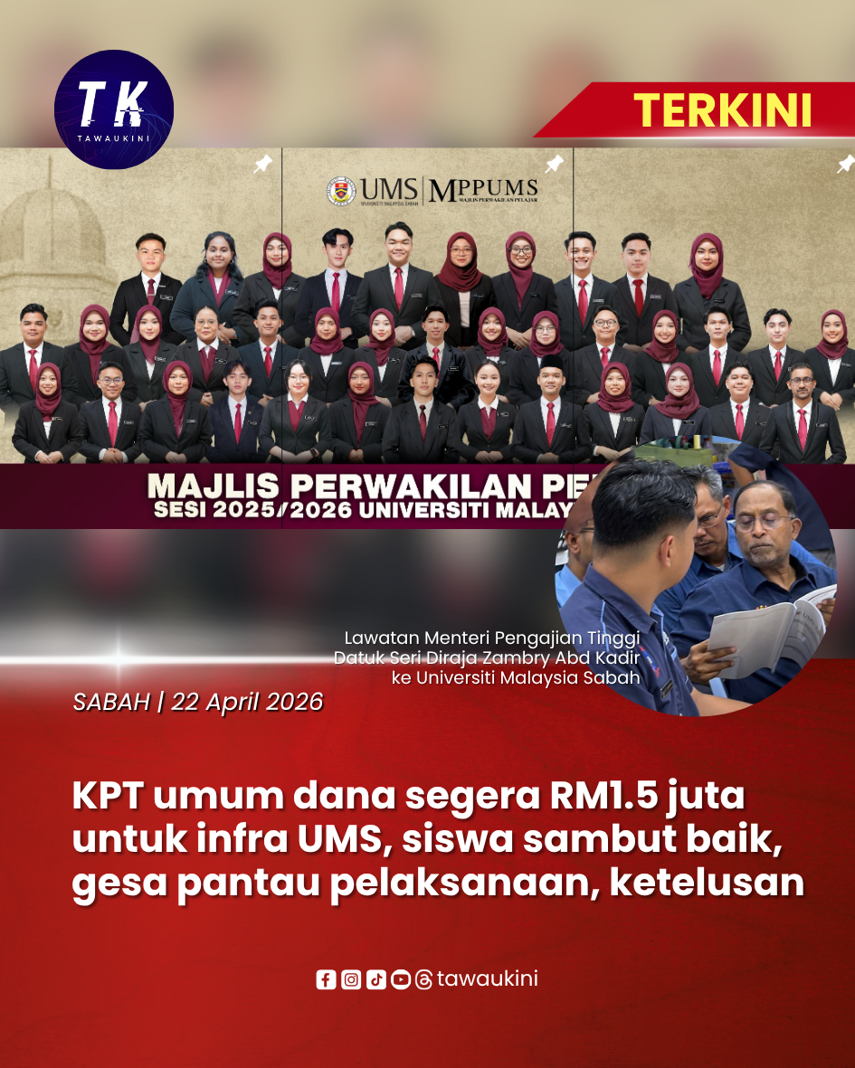 KPT umum dana segera RM1.5 juta untuk infra UMS, siswa sambut baik, gesa pantau pelaksanaan, ketelusan