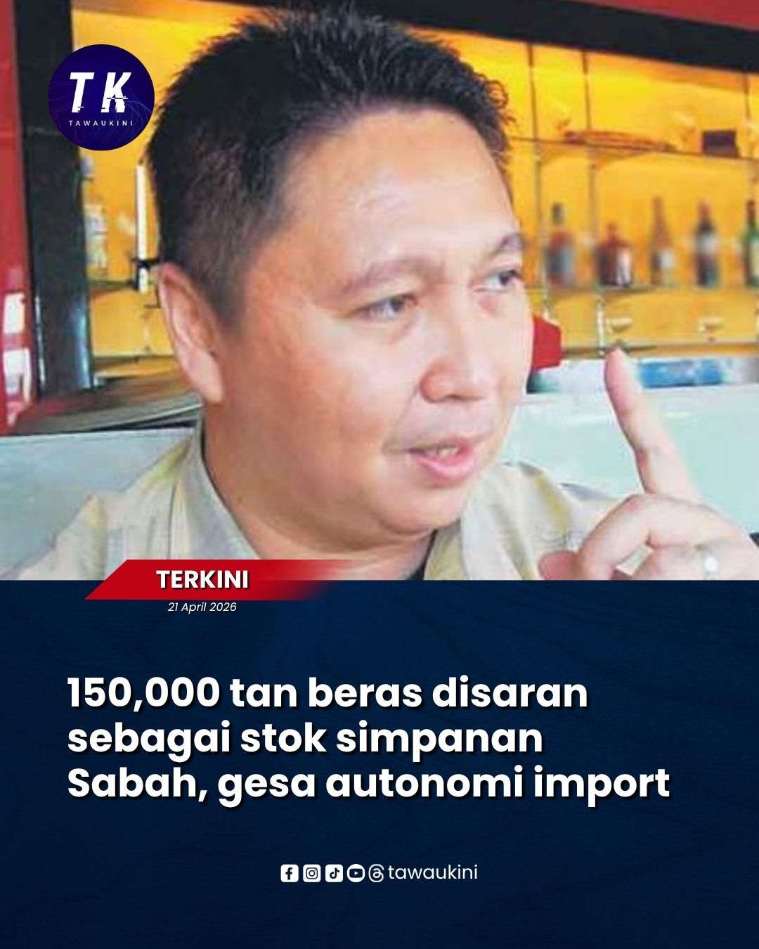 150,000 tan beras disaran sebagai stok simpanan Sabah, gesa autonomi import