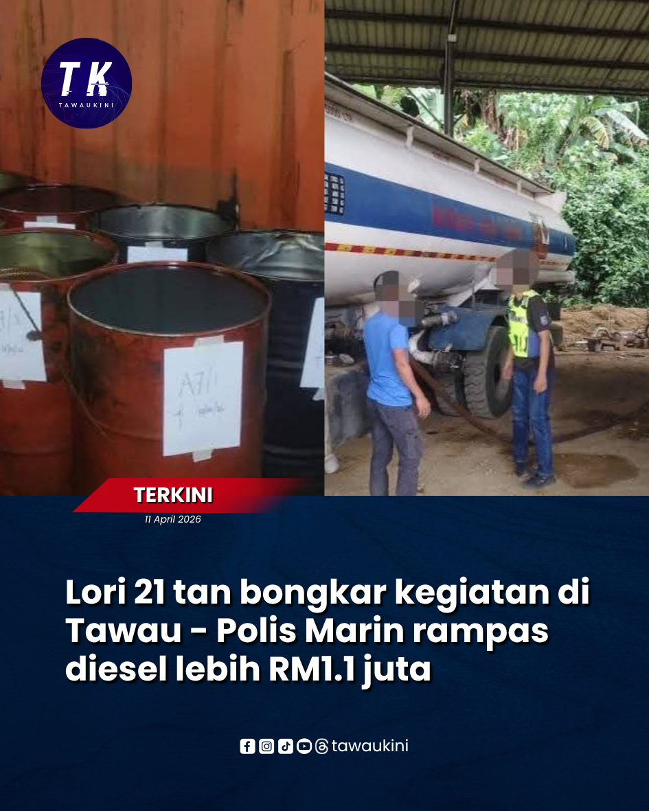 Lori 21 tan bongkar kegiatan di Tawau – Polis Marin rampas diesel lebih RM1.1 juta