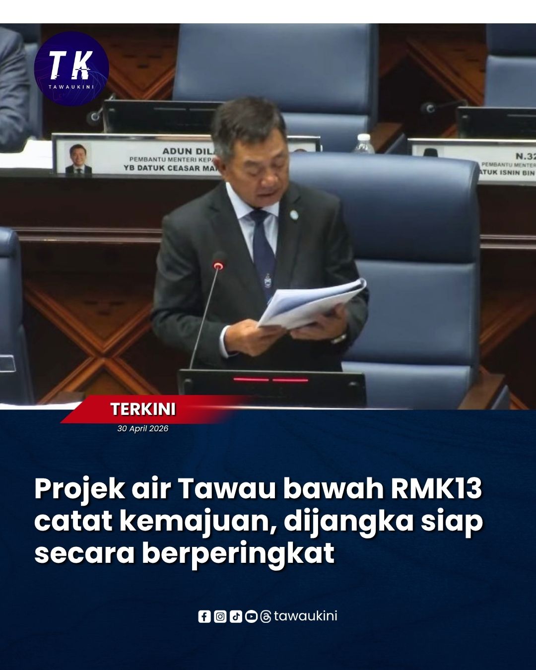 Projek air Tawau bawah RMK13 catat kemajuan, dijangka siap secara berperingkat