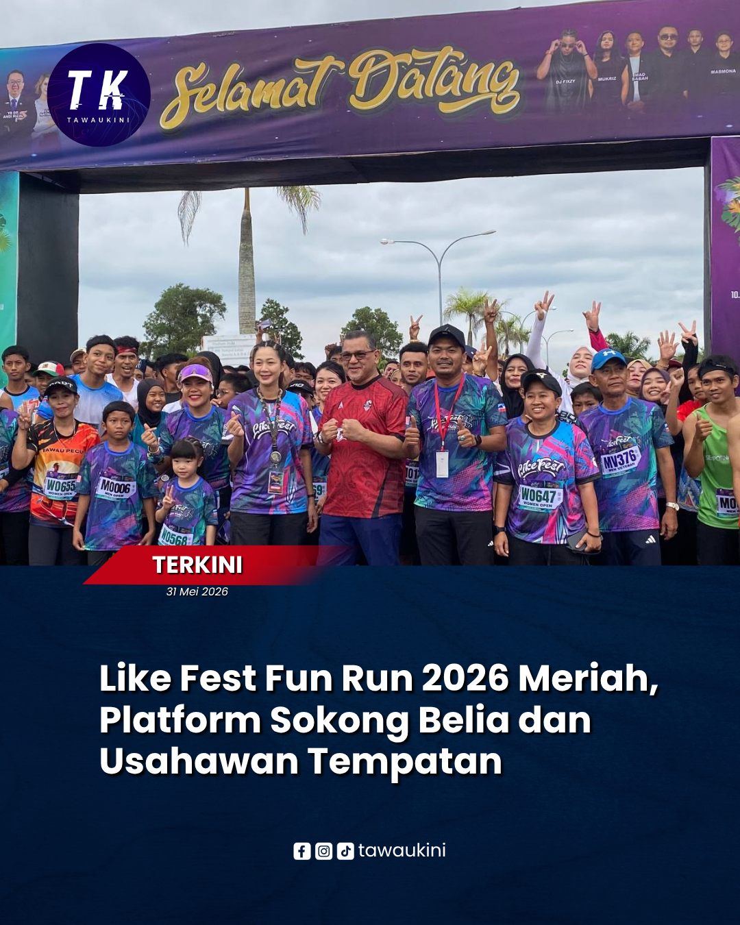 Like Fest Fun Run 2026 Meriah, Platform Sokong Belia dan Usahawan Tempatan