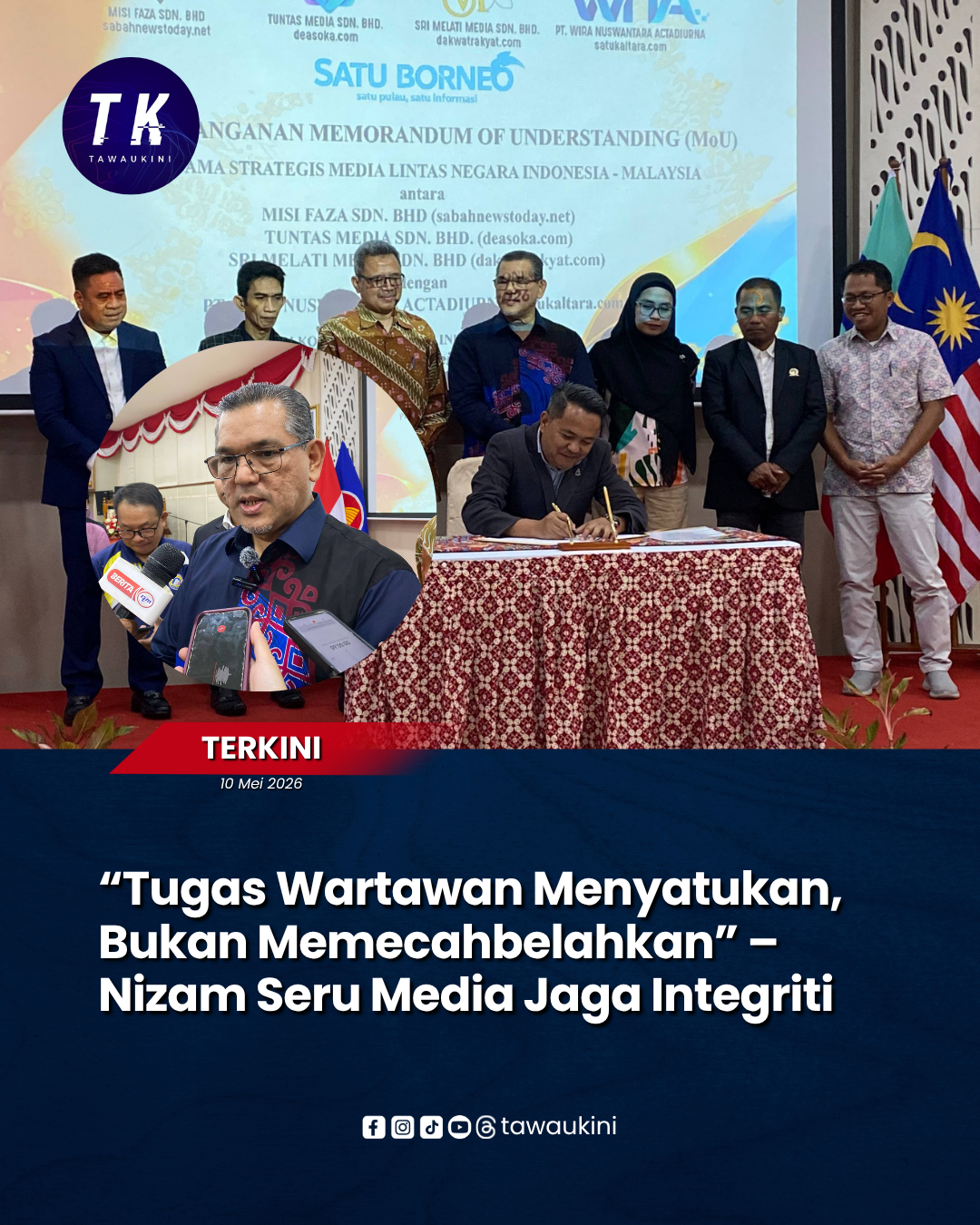 Kolaborasi Media Sabah–Kalimantan Utara Diperkukuh, Nizam Titingan Tekankan Etika dan Berita Sahih