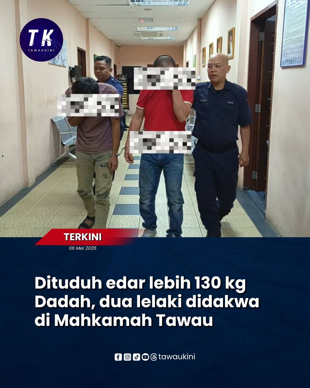 Dituduh edar lebih 130 kg Dadah, dua lelaki didakwa di Mahkamah Tawau