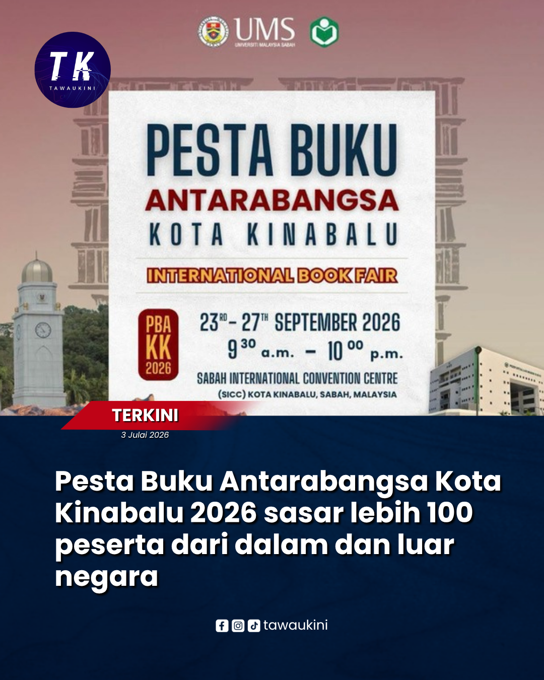 Pesta Buku Antarabangsa Kota Kinabalu 2026 sasar lebih 100 peserta dari dalam dan luar negara
