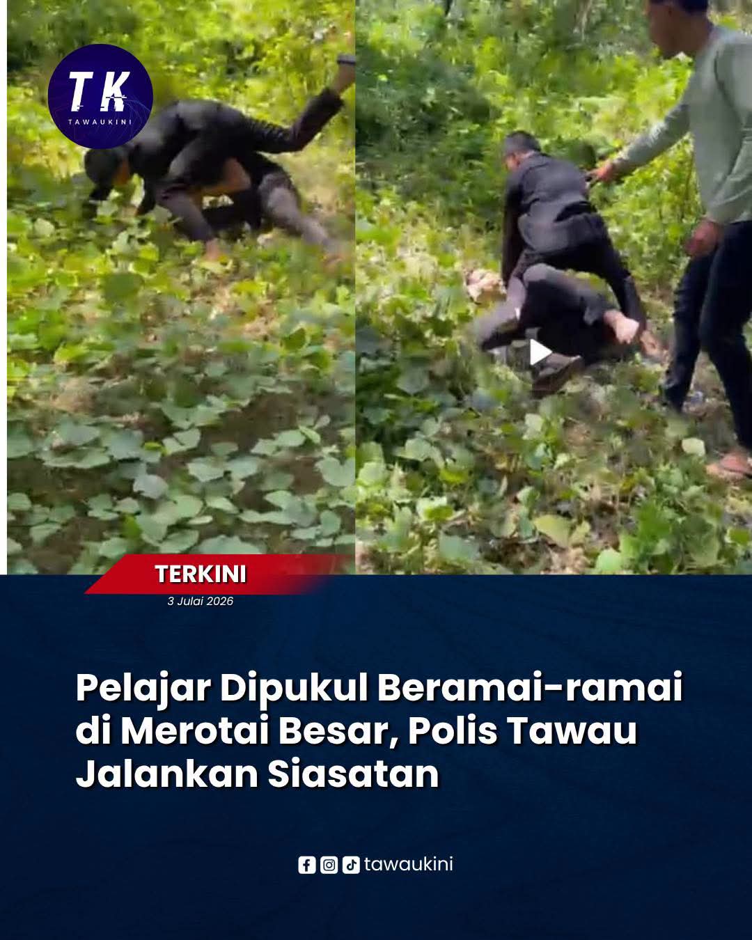Pelajar dipukul beramai-ramai di Merotai Besar, Polis Tawau jalankan siasatan