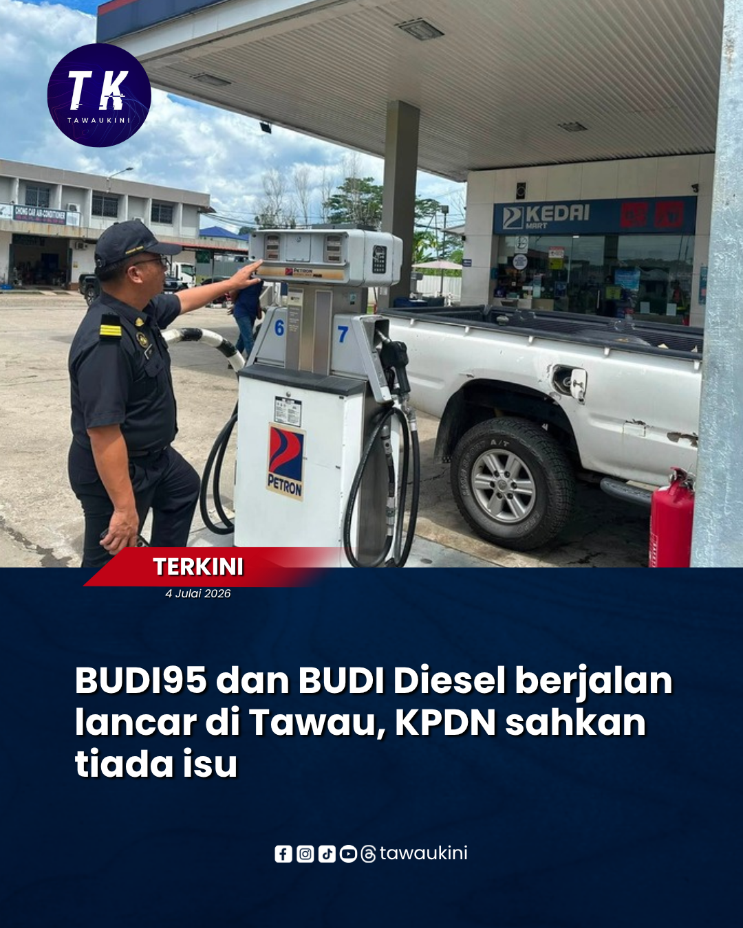 BUDI95 dan BUDI Diesel berjalan lancar di Tawau, KPDN sahkan tiada isu