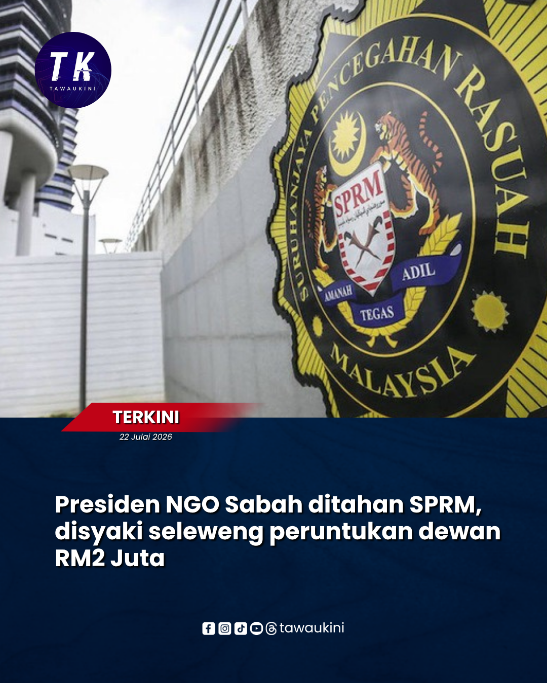 Presiden NGO Sabah ditahan SPRM, disyaki seleweng peruntukan dewan RM2 Juta