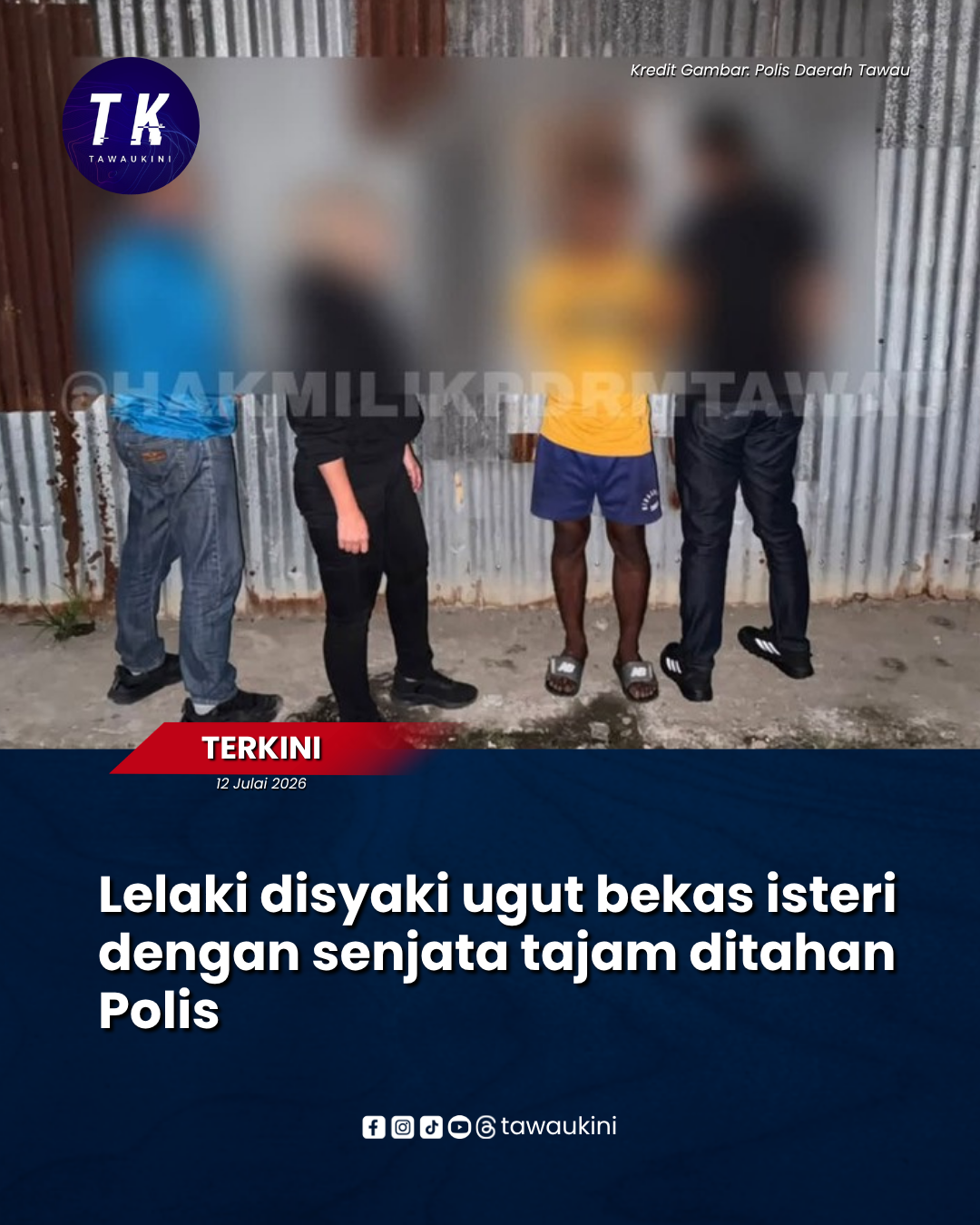 Lelaki disyaki ugut bekas isteri dengan senjata tajam ditahan Polis