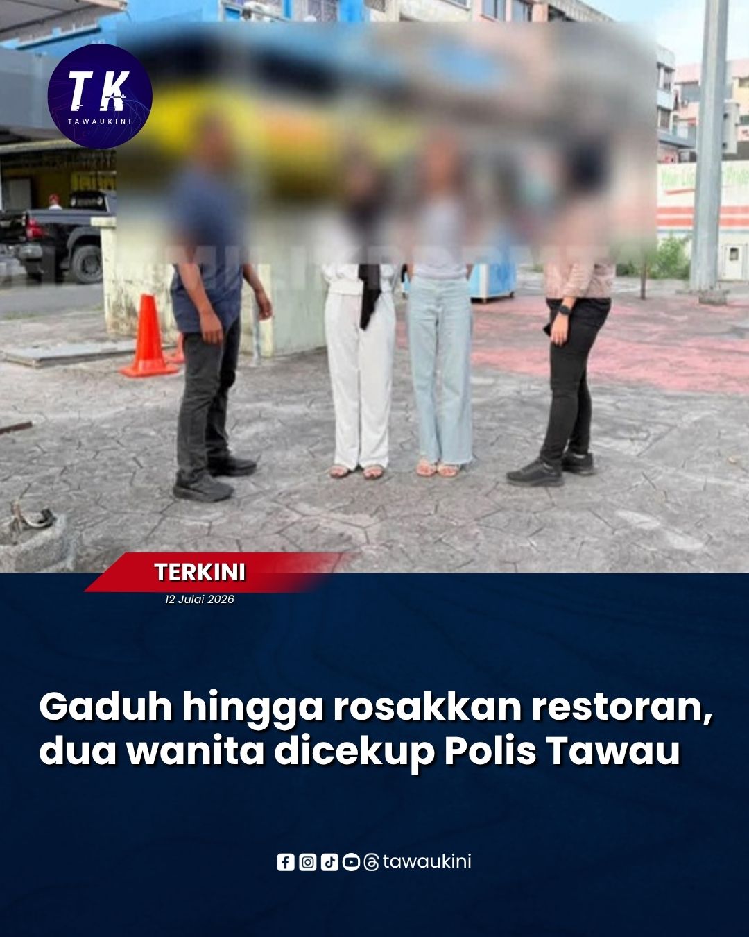 Gaduh hingga rosakkan restoran, dua wanita dicekup Polis Tawau