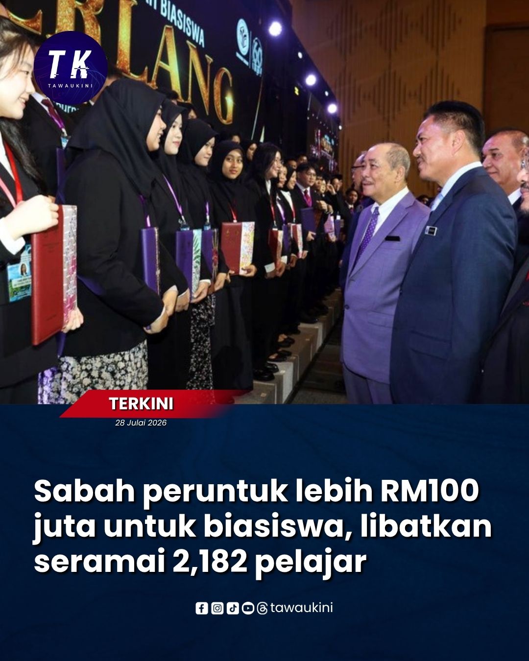 Sabah peruntuk lebih RM100 juta untuk biasiswa, libatkan seramai 2,182 pelajar