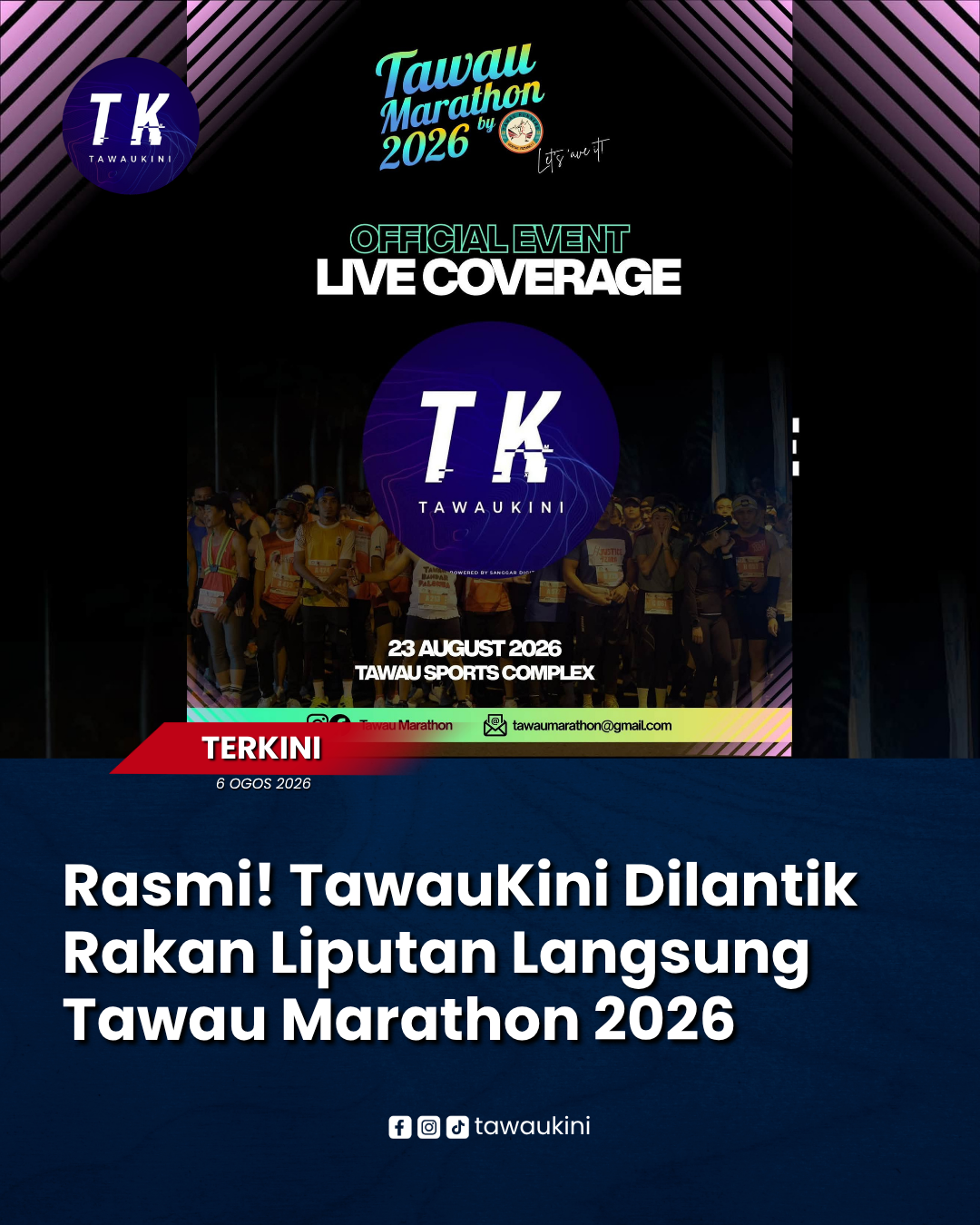 Rasmi! TawauKini Dilantik Rakan Liputan Langsung Tawau Marathon 2026