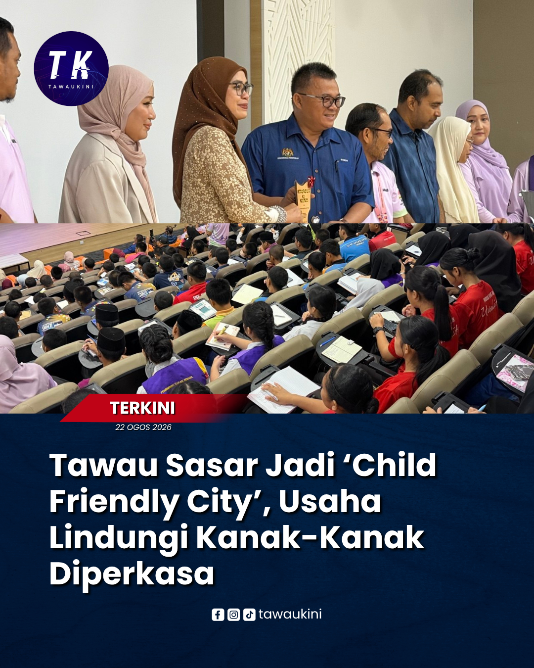 Tawau Disasar Jadi Bandar Mesra Kanak-Kanak, Jawatankuasa Strategik Bakal Dibentuk