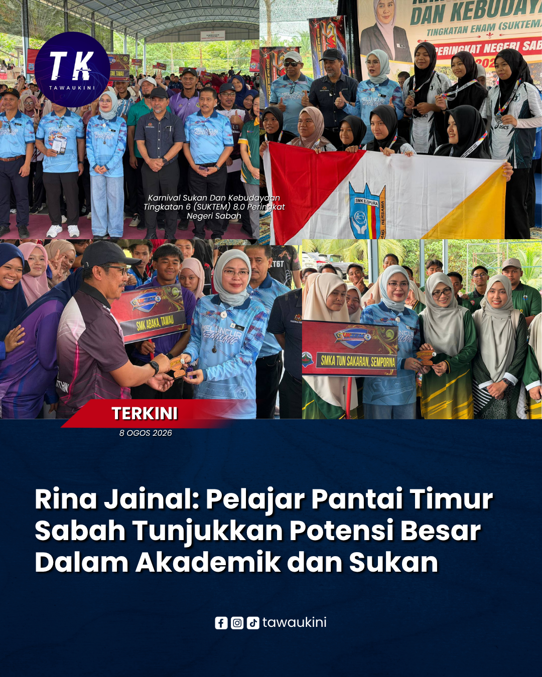 Rina Jainal: Pelajar Pantai Timur Sabah Tunjukkan Potensi Besar Dalam Akademik dan Sukan