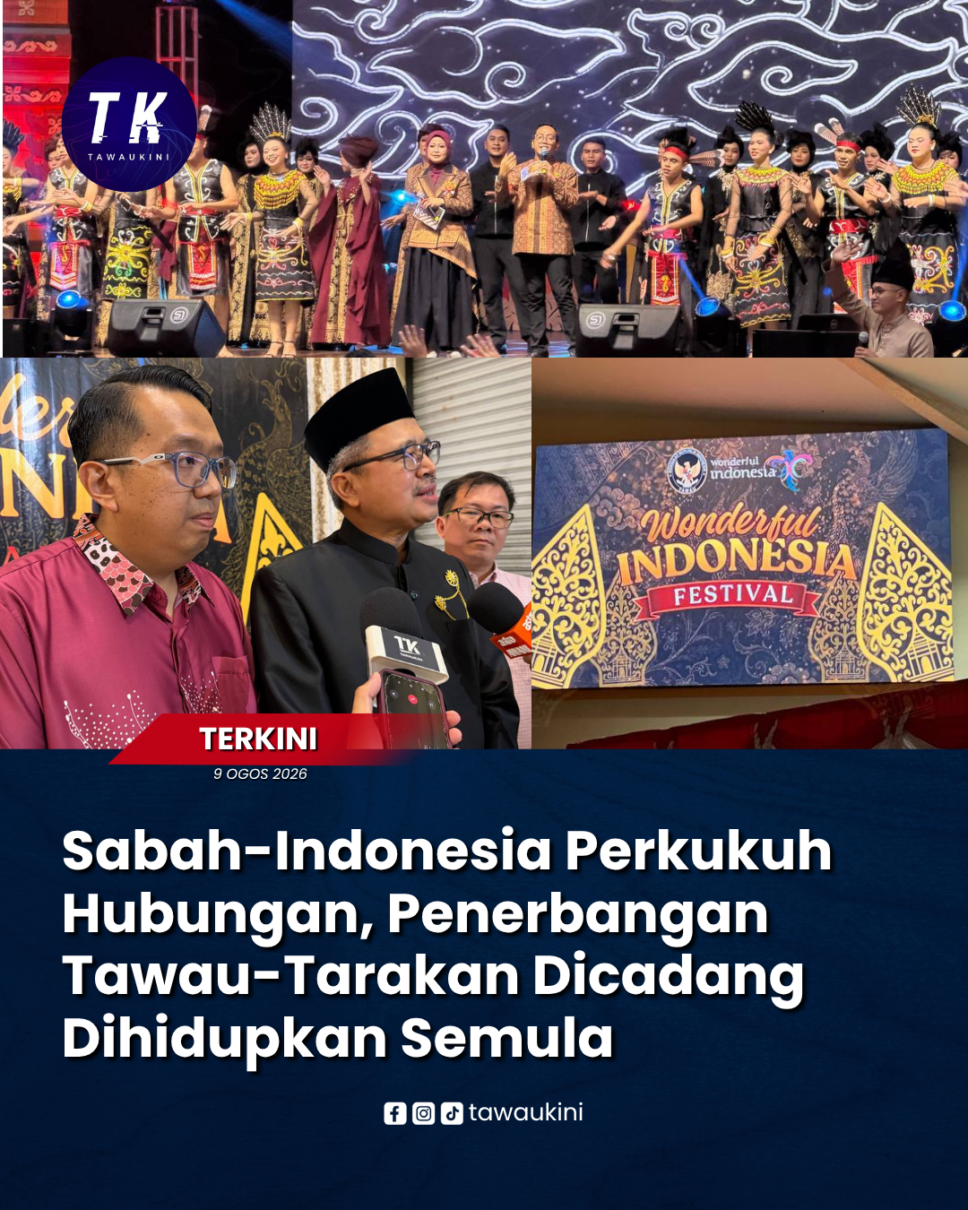 Sabah-Indonesia Perkukuh Hubungan, Penerbangan Tawau-Tarakan Dicadang Dihidupkan Semula