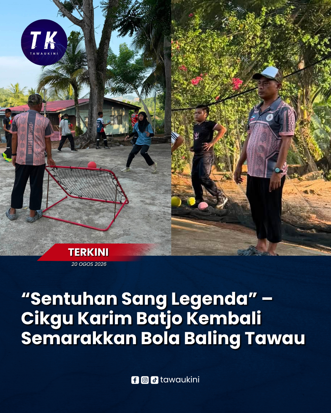 Cikgu Karim Kembali Tiup Semangat Bola Baling Tawau, SK Pasir Putih Jadi Harapan Baharu