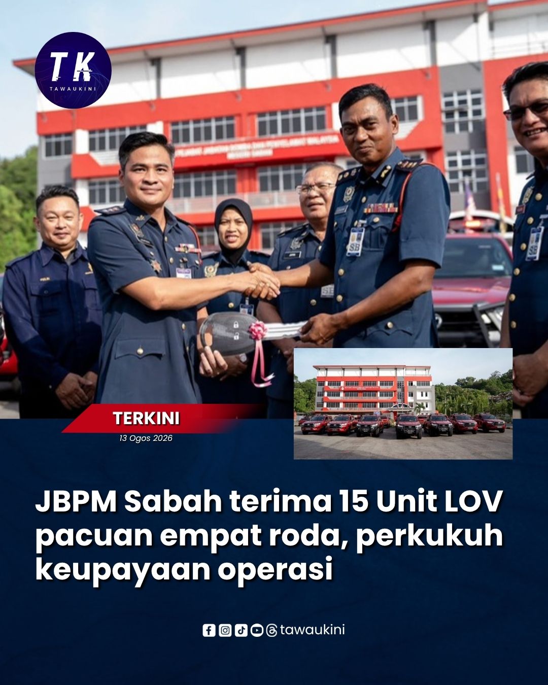 JBPM Sabah terima 15 Unit LOV pacuan empat roda, perkukuh keupayaan operasi