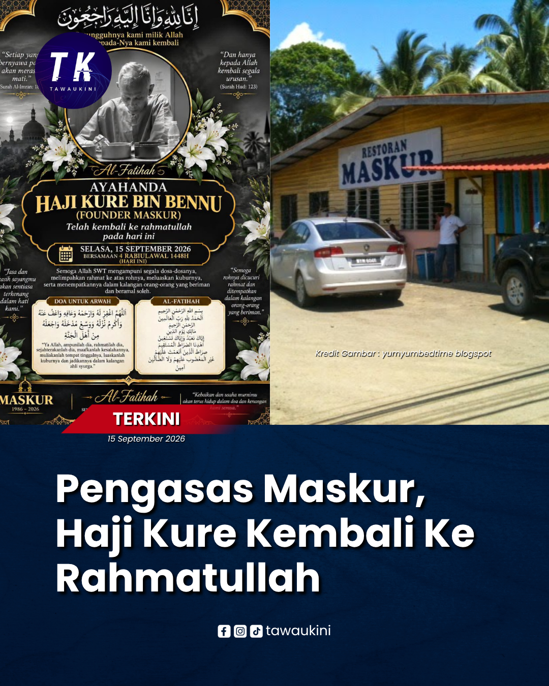 Pengasas Maskur, Haji Kure Kembali Ke Rahmatullah