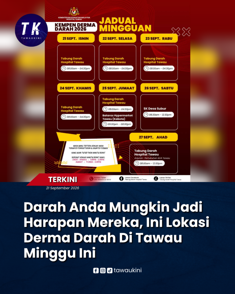 Darah Anda Mungkin Jadi Harapan Mereka, Ini Lokasi Derma Darah Di Tawau Minggu Ini