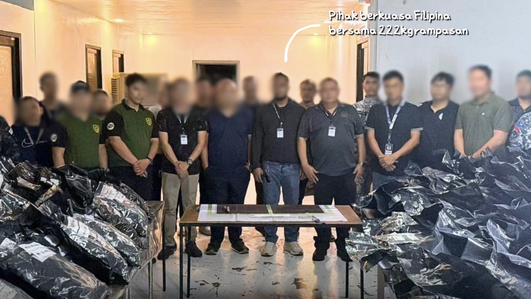Filipina rampas kapal dari Kota Kinabalu, temui 222kg ganja bernilai RM23.6 juta