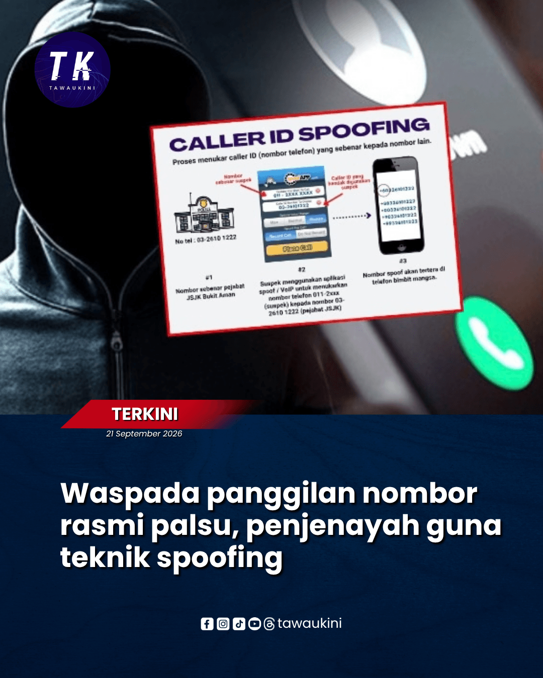 Waspada panggilan nombor rasmi palsu, penjenayah guna teknik spoofing
