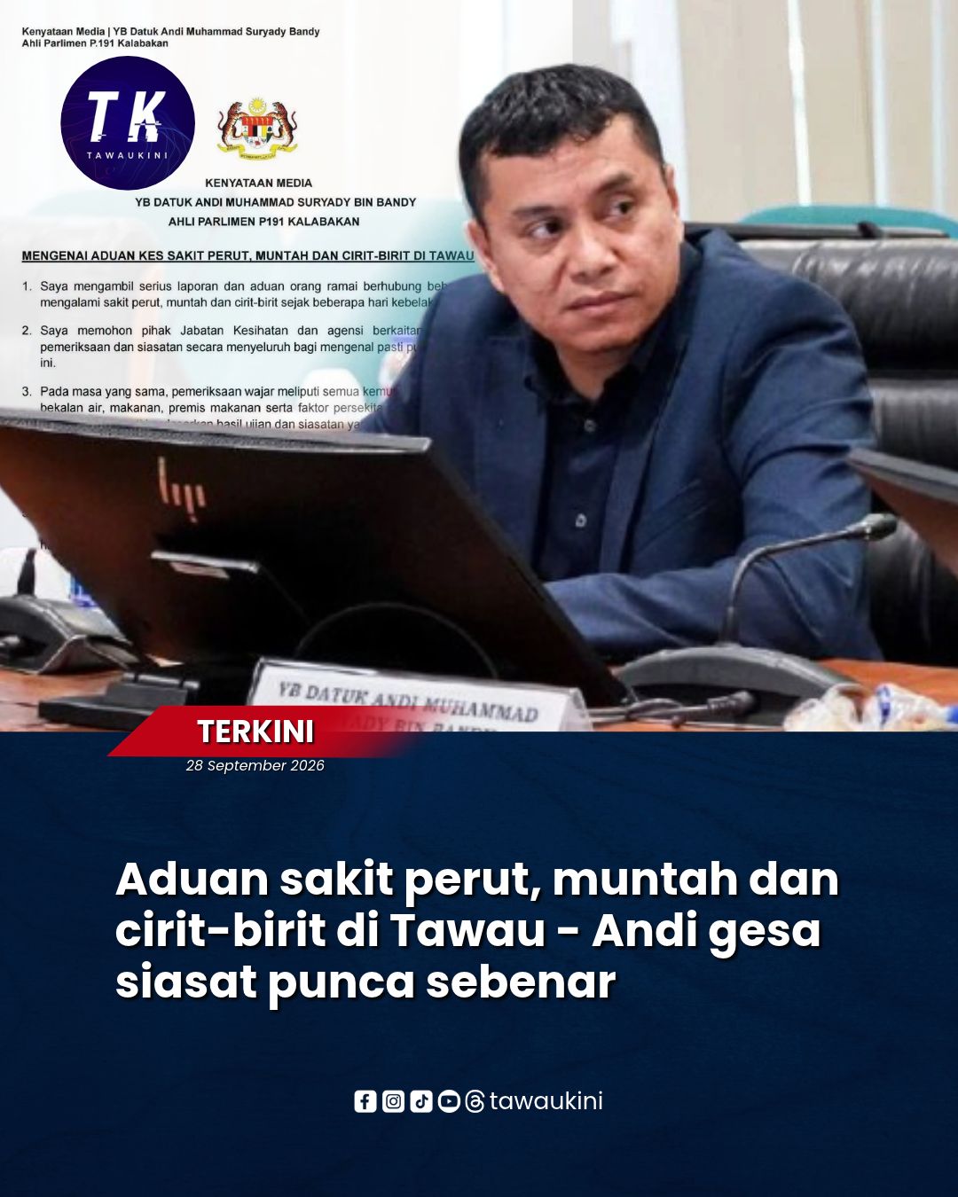 Aduan sakit perut, muntah dan cirit-birit di Tawau – Andi gesa siasat punca sebenar