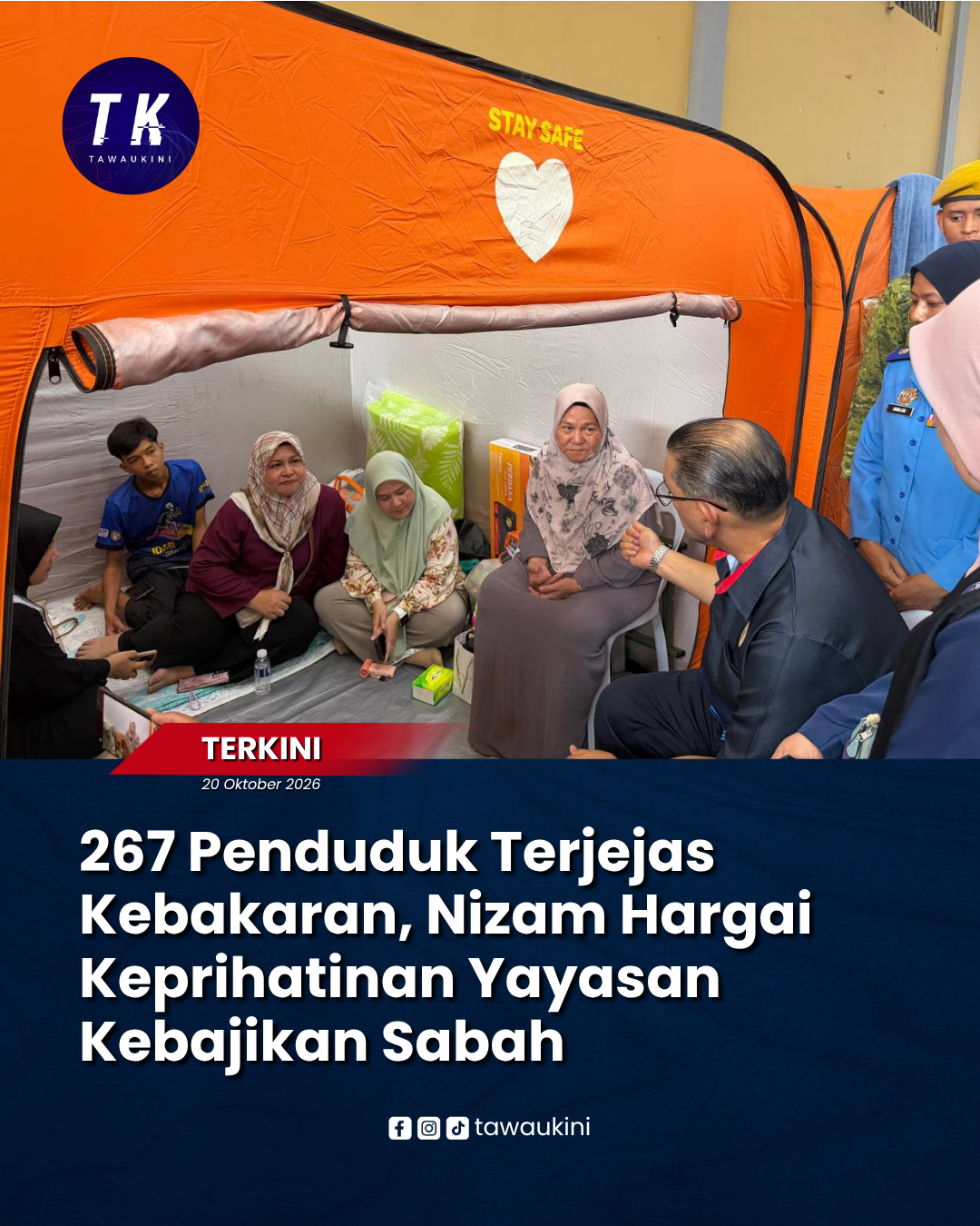 267 Penduduk Terjejas Kebakaran, Nizam Hargai Keprihatinan Yayasan Kebajikan Sabah