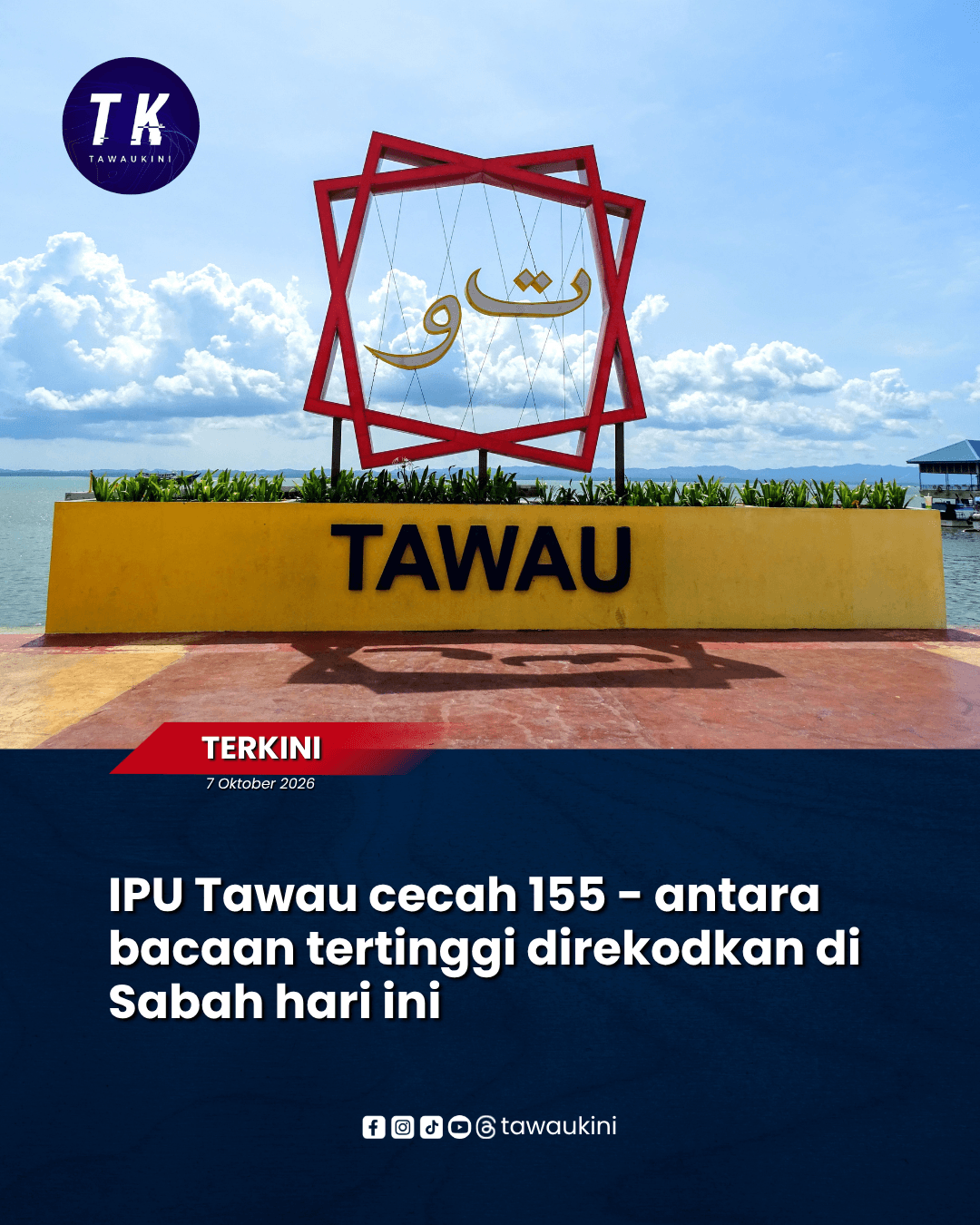 IPU Tawau cecah 155 – antara bacaan tertinggi direkodkan di Sabah hari ini