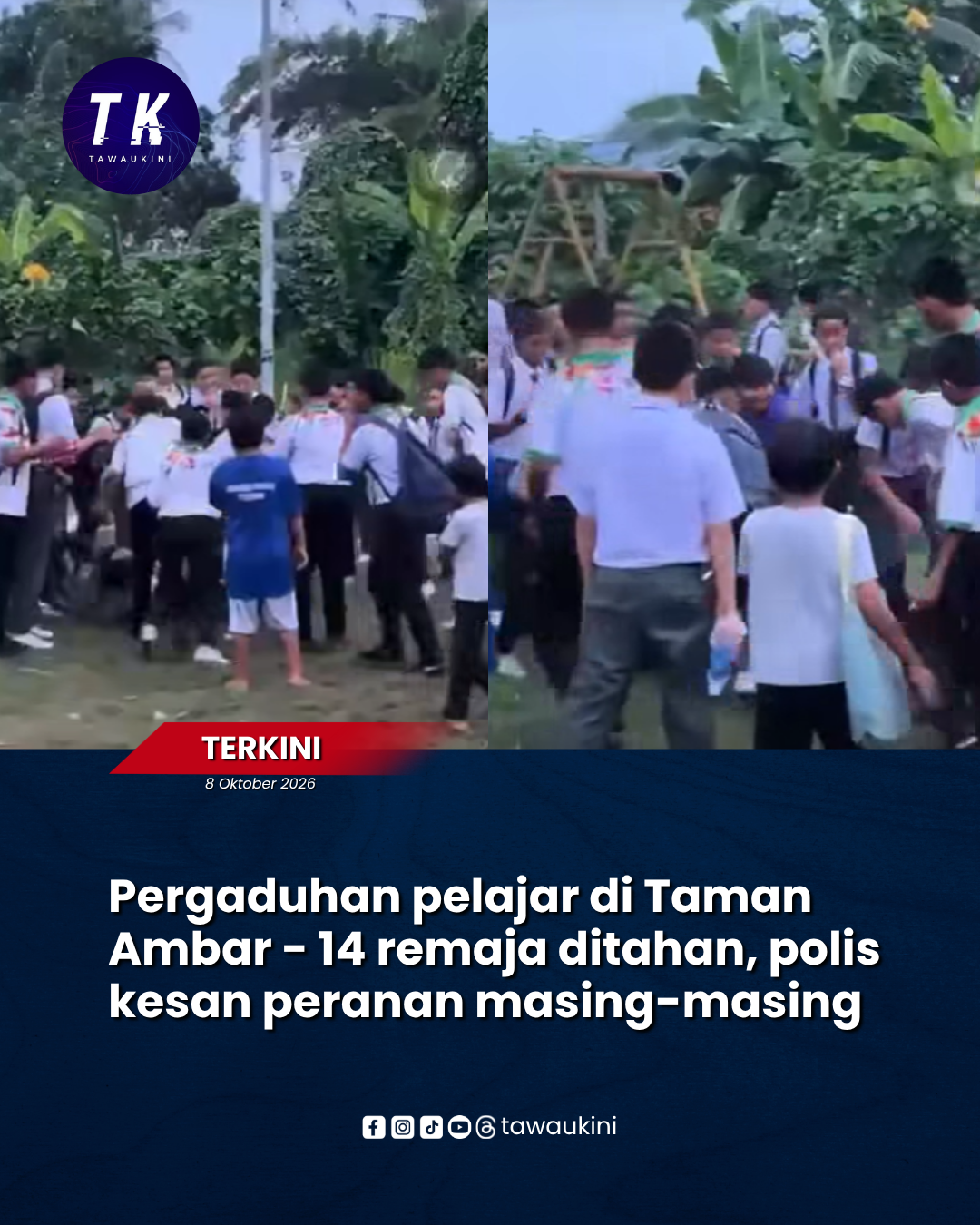 Pergaduhan pelajar di Taman Ambar – 14 remaja ditahan, polis kesan peranan masing-masing